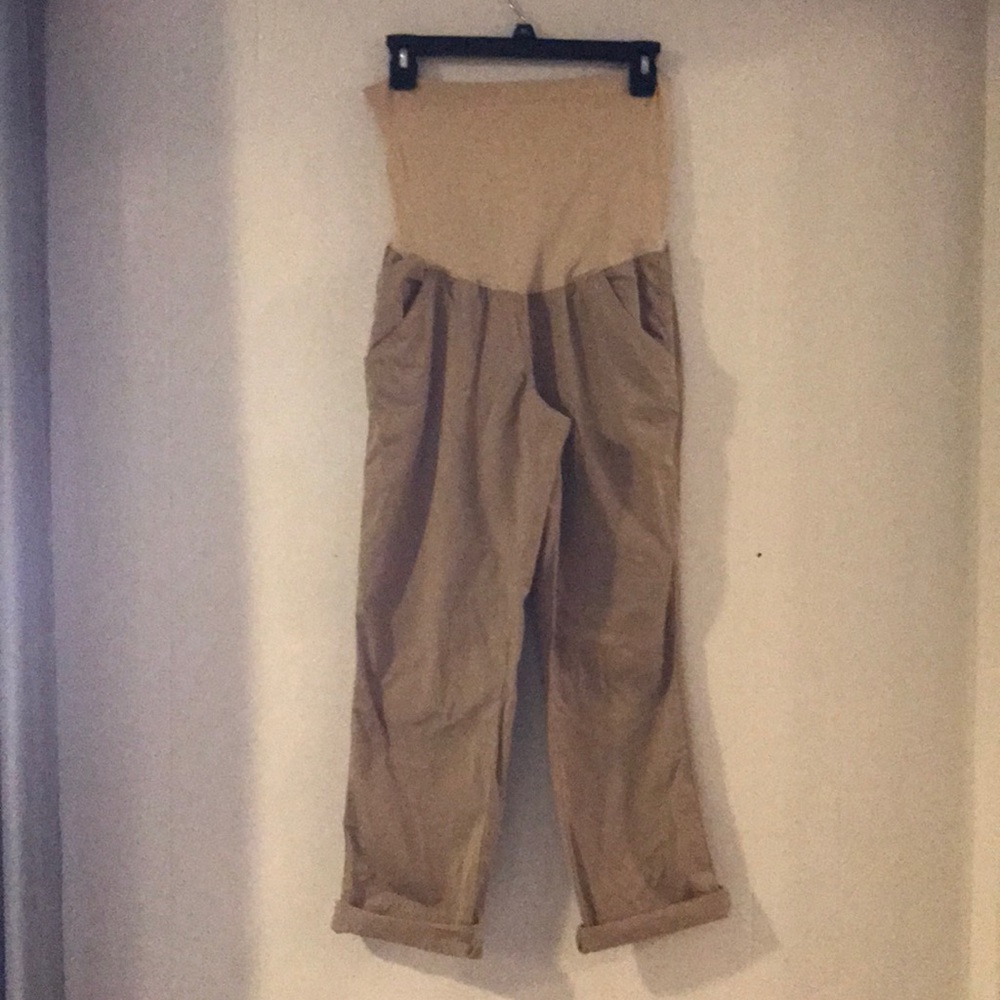 Khaki Maternity Capri